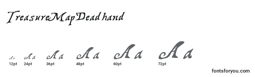 Größen der Schriftart TreasureMapDeadhand