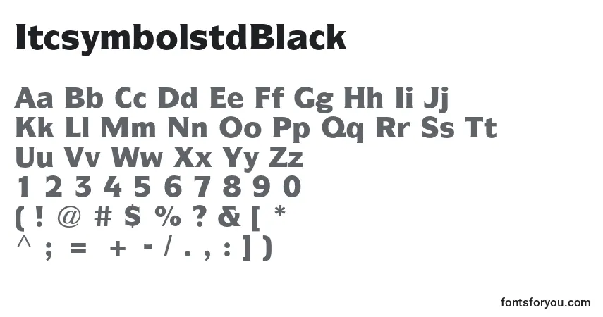 A fonte ItcsymbolstdBlack – alfabeto, números, caracteres especiais