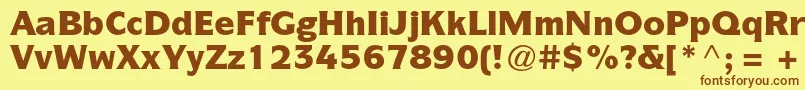 フォントItcsymbolstdBlack – 茶色の文字が黄色の背景にあります。