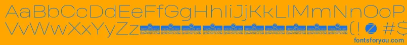 HeadingProWideThinTrial Font – Blue Fonts on Orange Background