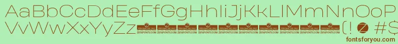 HeadingProWideThinTrial Font – Brown Fonts on Green Background