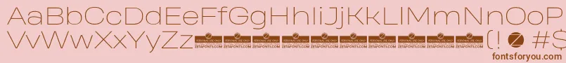 HeadingProWideThinTrial Font – Brown Fonts on Pink Background