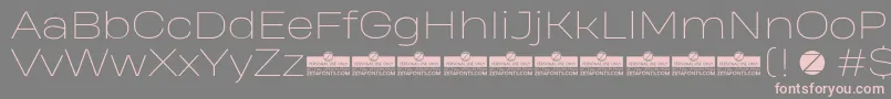 HeadingProWideThinTrial Font – Pink Fonts on Gray Background