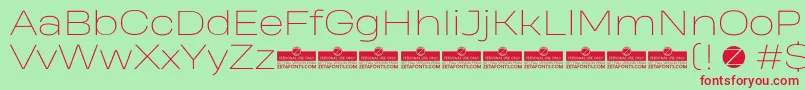 HeadingProWideThinTrial Font – Red Fonts on Green Background