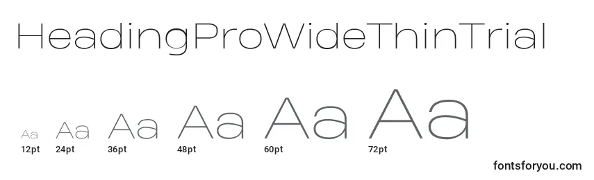 HeadingProWideThinTrial Font Sizes