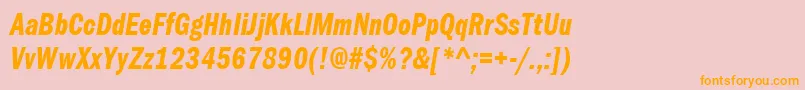 ItcFranklinGothicLtDemiCompressedItalic Font – Orange Fonts on Pink Background