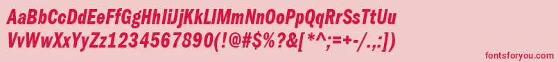 ItcFranklinGothicLtDemiCompressedItalic Font – Red Fonts on Pink Background