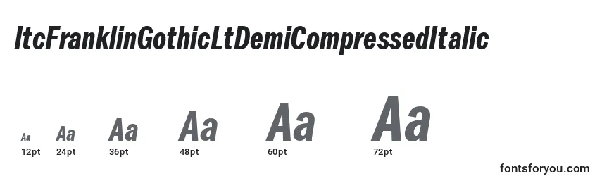 ItcFranklinGothicLtDemiCompressedItalic Font Sizes