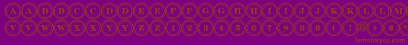 ADiscoserifdbl-fontti – ruskeat fontit violetilla taustalla
