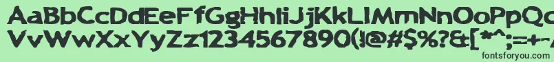 フォントChunkAChip – 緑の背景に黒い文字