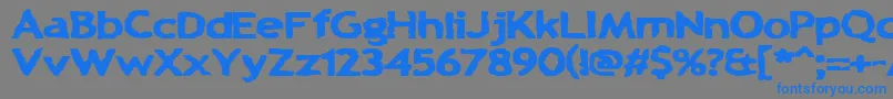 フォントChunkAChip – 灰色の背景に青い文字