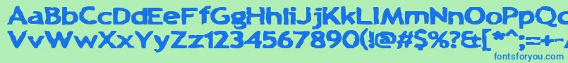 ChunkAChip Font – Blue Fonts on Green Background
