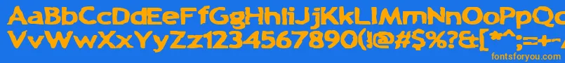 ChunkAChip Font – Orange Fonts on Blue Background