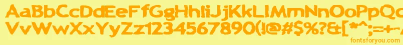 ChunkAChip Font – Orange Fonts on Yellow Background