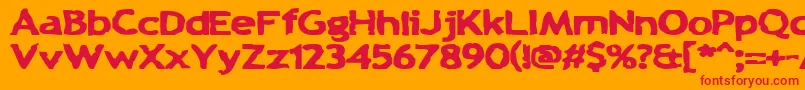 ChunkAChip-Schriftart – Rote Schriften auf orangefarbenem Hintergrund