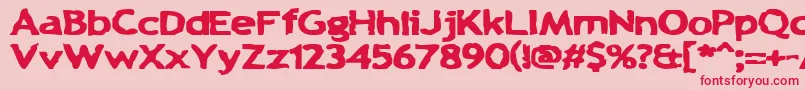 ChunkAChip Font – Red Fonts on Pink Background
