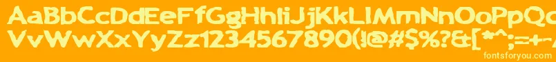 Fonte ChunkAChip – fontes amarelas em um fundo laranja