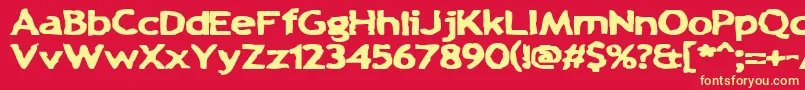 ChunkAChip-Schriftart – Gelbe Schriften auf rotem Hintergrund