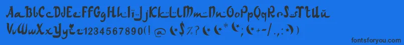 Fonte Arabdancesmediumitalic – fontes pretas em um fundo azul