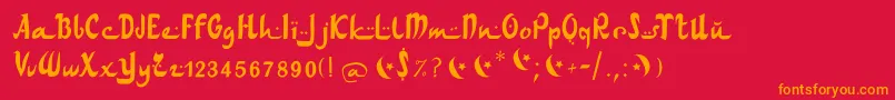 Arabdancesmediumitalic Font – Orange Fonts on Red Background