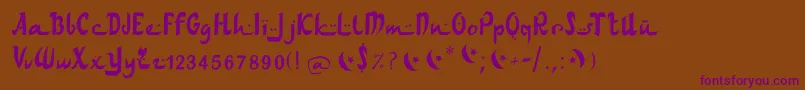 Arabdancesmediumitalic Font – Purple Fonts on Brown Background