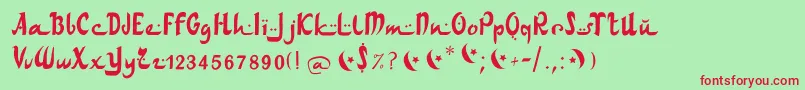 Arabdancesmediumitalic Font – Red Fonts on Green Background