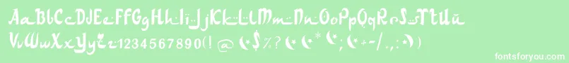 フォントArabdancesmediumitalic – 緑の背景に白い文字