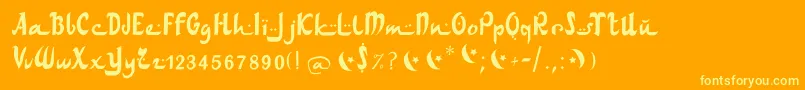 フォントArabdancesmediumitalic – オレンジの背景に黄色の文字