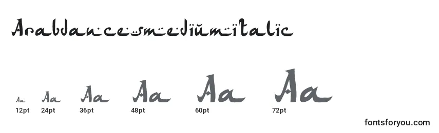 Arabdancesmediumitalic Font Sizes