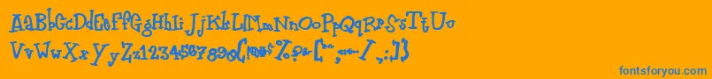 フォントZodiasti – オレンジの背景に青い文字