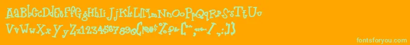 Шрифт Zodiasti – зелёные шрифты на оранжевом фоне