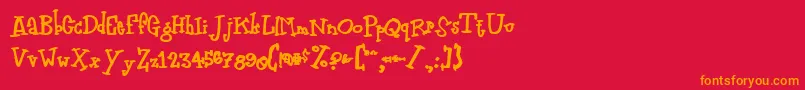 Zodiasti Font – Orange Fonts on Red Background