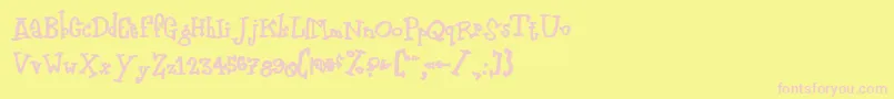Zodiasti Font – Pink Fonts on Yellow Background