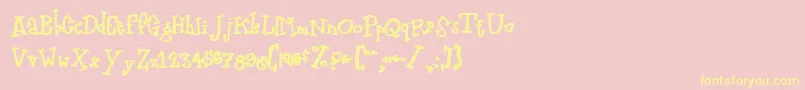 Zodiasti-Schriftart – Gelbe Schriften auf rosa Hintergrund