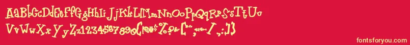 Zodiasti Font – Yellow Fonts on Red Background