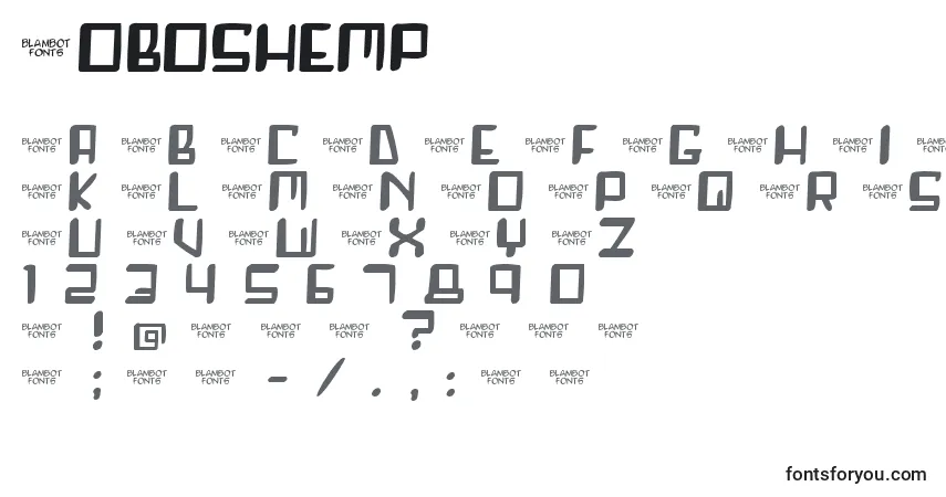 Roboshemp-fontti – aakkoset, numerot, erikoismerkit