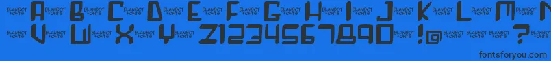 Roboshemp Font – Black Fonts on Blue Background