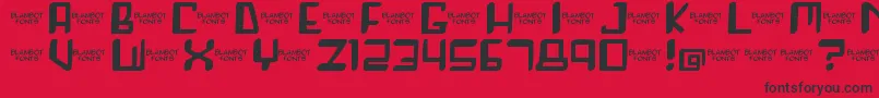 Roboshemp Font – Black Fonts on Red Background