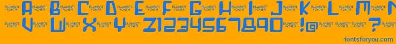 Roboshemp Font – Blue Fonts on Orange Background