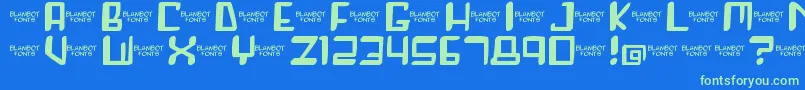 Roboshemp Font – Green Fonts on Blue Background