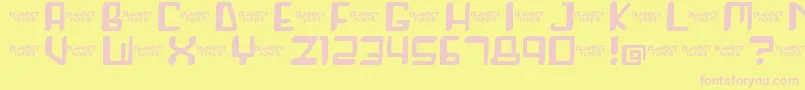 Roboshemp-fontti – vaaleanpunaiset fontit keltaisella taustalla