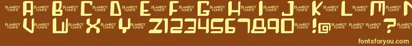 Roboshemp-fontti – keltaiset fontit ruskealla taustalla