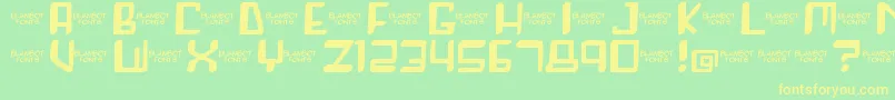 Roboshemp Font – Yellow Fonts on Green Background