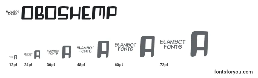 Размеры шрифта Roboshemp
