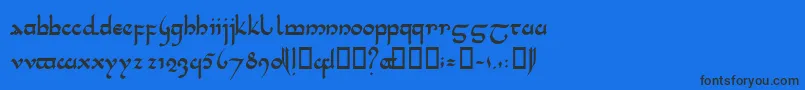 TenceleLatinwa-fontti – mustat fontit sinisellä taustalla