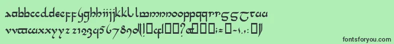 TenceleLatinwa Font – Black Fonts on Green Background
