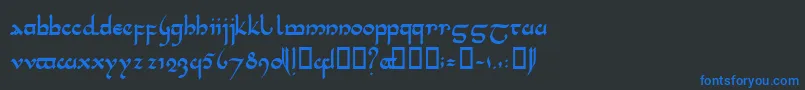 フォントTenceleLatinwa – 黒い背景に青い文字