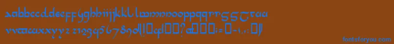 TenceleLatinwa-fontti – siniset fontit ruskealla taustalla