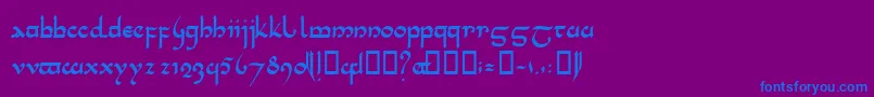TenceleLatinwa-fontti – siniset fontit violetilla taustalla