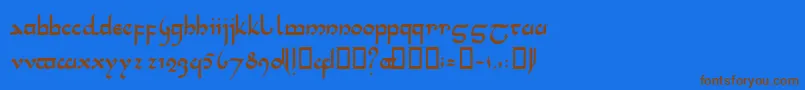 TenceleLatinwa Font – Brown Fonts on Blue Background